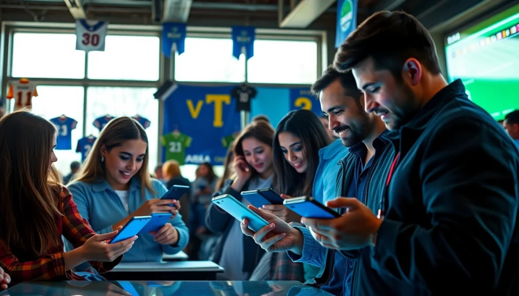 Explore online sportsbooks South Carolina with bettors in a lively, engaging environment showcasing various sports.