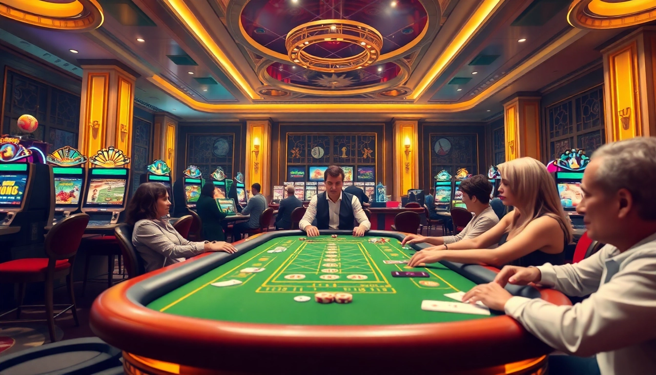 Kubet online casino featuring a live dealer and vibrant game setup, promoting a thrilling gaming atmosphere.