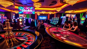 Socolive offers an immersive gambling experience with casino games showcasing vibrant tables and exciting gameplay.