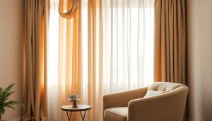 Bekijk verduisterende gordijnen met diverse stijlen in een sfeervolle woonkamer.