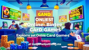 Engaging online card games showcase at topgamebaidoithuong.mx with vibrant designs and rewards.