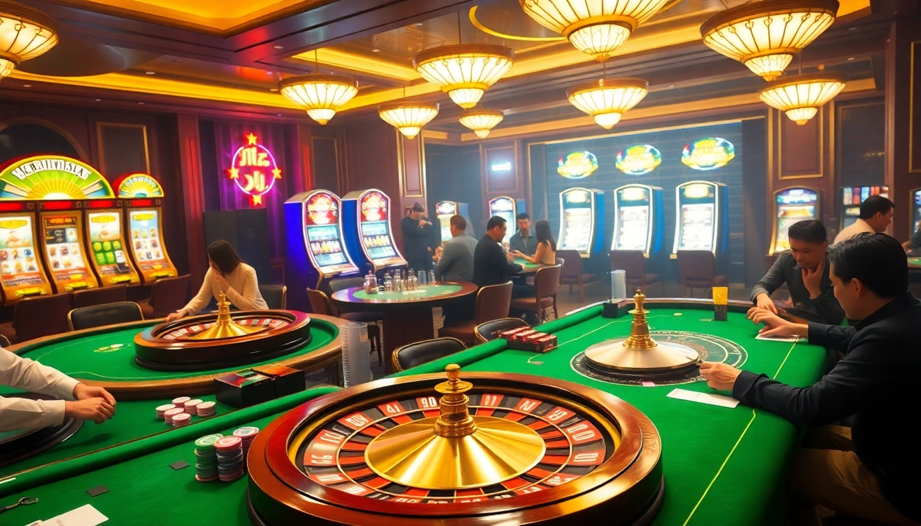 Experience the thrill of gaming at nhà cái PS99 with high-stakes poker tables and vibrant slot machines.