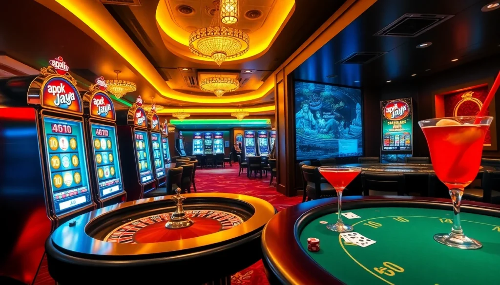 Experience the thrill of apk jaya with vibrant slot machines and a lively casino environment.