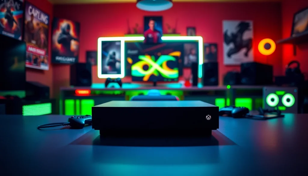Showcasing Xbox Series X game reviews with a professional console setup and vibrant gaming room background.