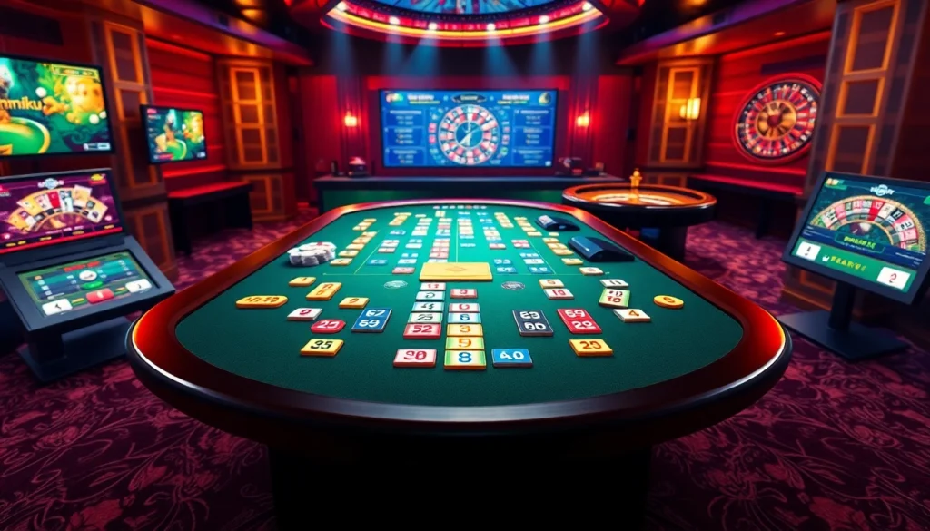 Experience רמיקוב אונליין with a vibrant casino scene showcasing strategic gameplay.