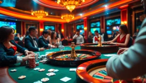 Experience exhilarating gameplay at https://xoixoai.com/ with vibrant casino tables and players strategizing.