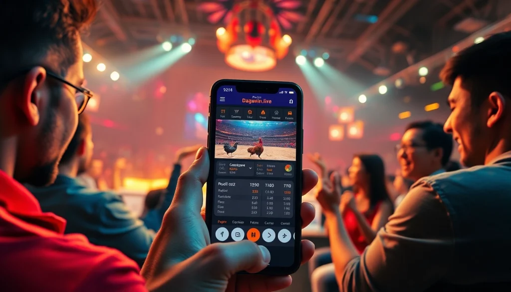 Engaging live betting scene on dagawin.live featuring cockfighting action.