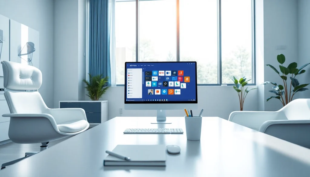 在明亮工作区的现代桌面上展示的 WPS Office 办公套件。