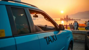 Haridwar Taxi Service showcasing a clean cab by the Ganges with friendly driver.