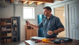 Home Inspector in Graham examining a home's electrical panel for thorough inspections