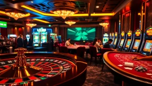 Experience thrilling gameplay at LC88M COM casino with vibrant tables and excited players.