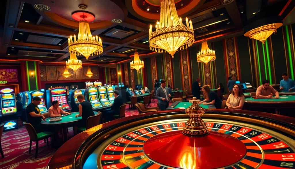 Experience the thrill of gaming at Thabet Casino with vibrant tables, exciting players, and elegant decor.
