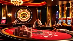 Experience the thrill of TT88 at an elegant casino, showcasing high-stakes poker and vibrant roulette.