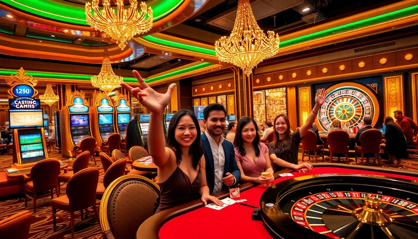 Experience a thrilling win at https://mm88.today/ with friends at a luxury casino table.