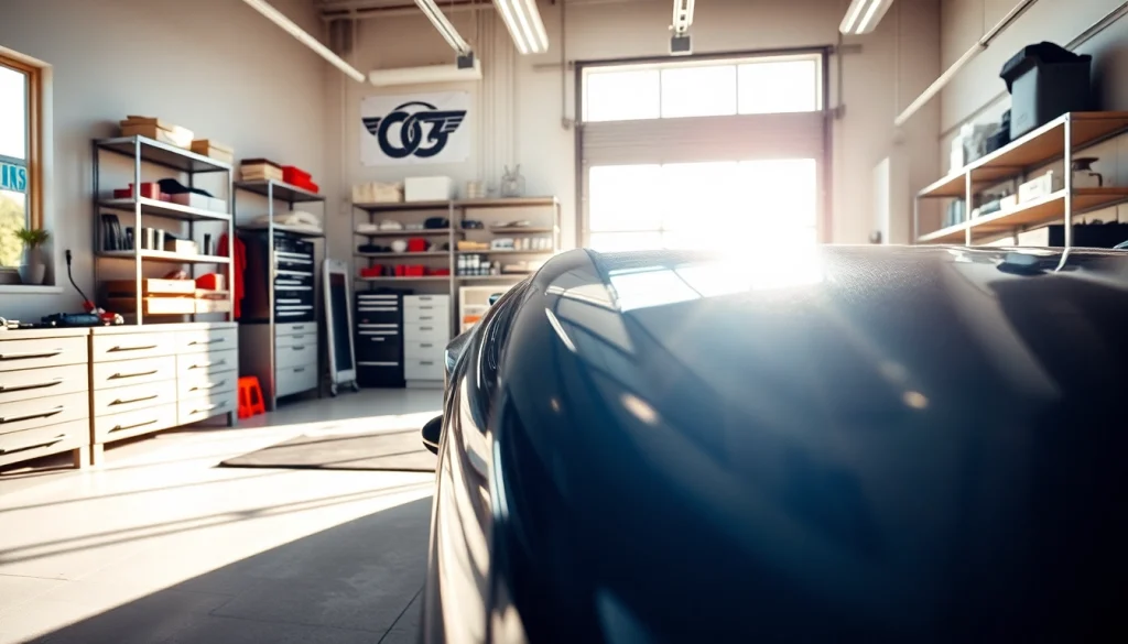 Experience superior auto detailing Cleveland TN with expert tools and a polished vehicle showcased in a bright garage.