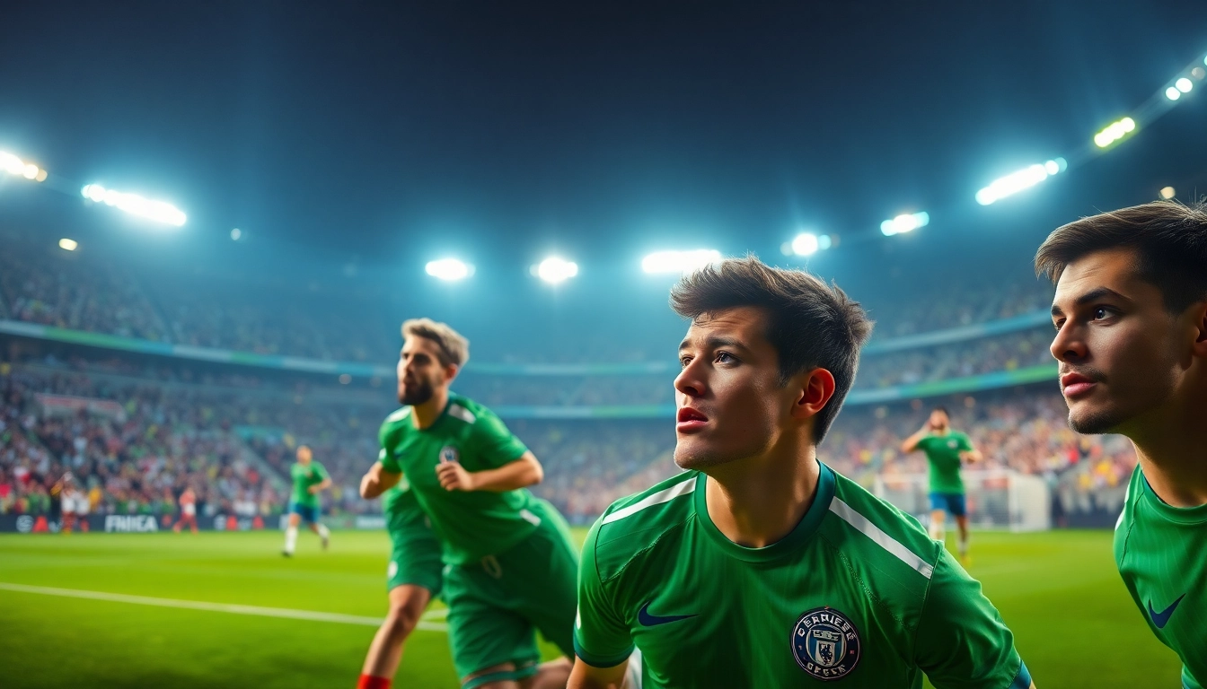 Catch the thrilling action of ผลบอลเมื่อคืนนี้ทุกลีก during an intense soccer match.