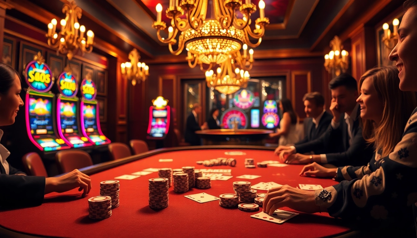 Engaging scene depicting high-stakes poker gameplay at https://jun88pl.com/, highlighting chips and cards.