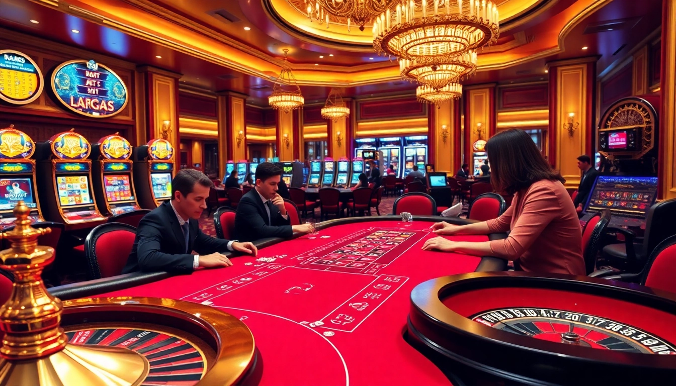 High-stakes gambling players at the Blackjack table in a luxurious casino ambiance focused on kpi4d strategies.