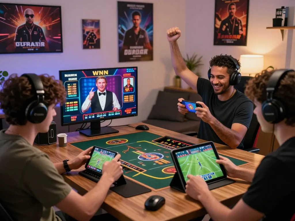 Players enjoying go88's diverse online gaming platform in a vibrant setting.