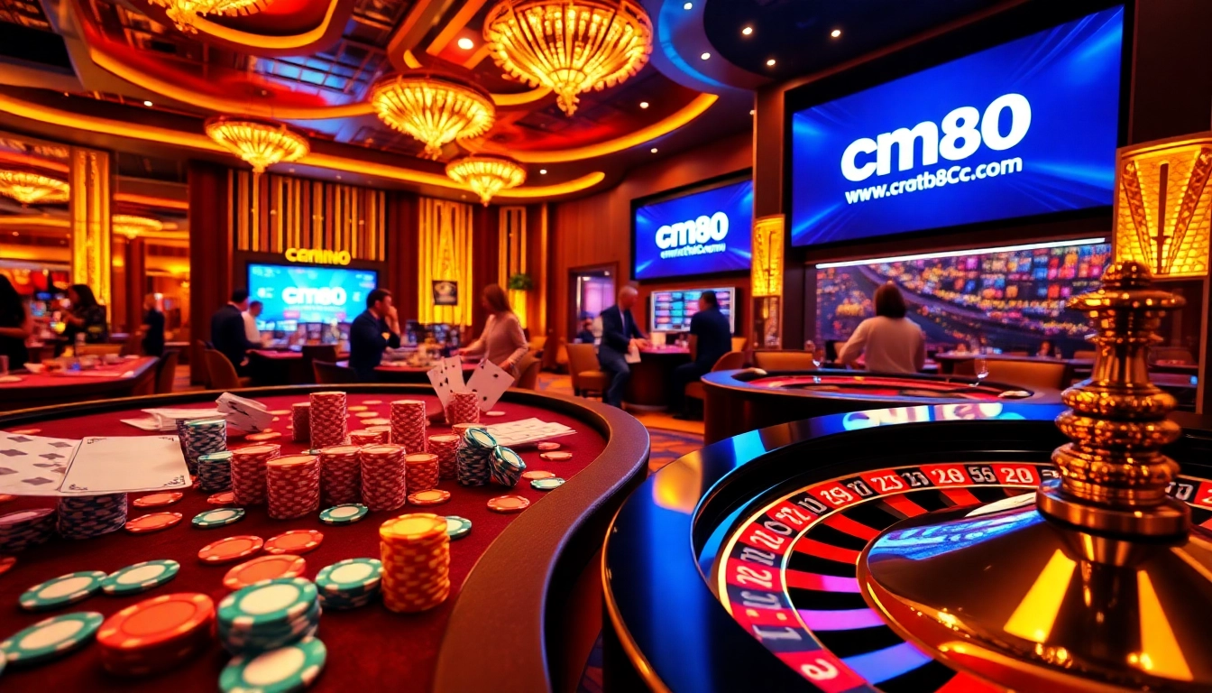 Experience the excitement of cm88.com with vibrant casino tables filled with action and luxury.