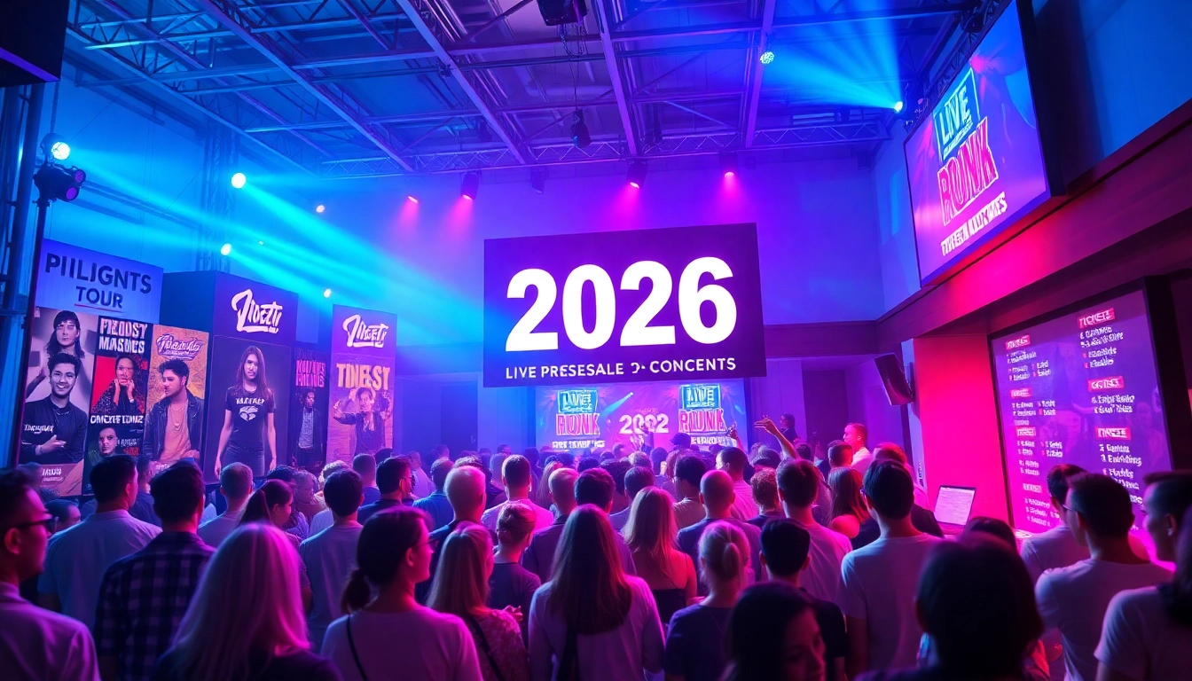 Live presale 2026 event with excited fans purchasing concert tickets.
