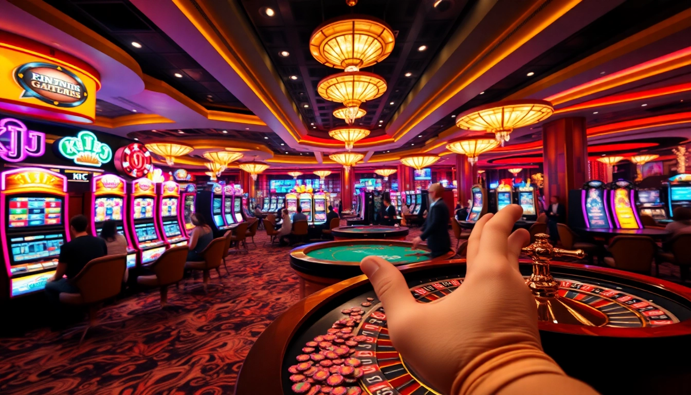 KJC, players celebrate a casino win at a vibrant gaming table surrounded by excitement and luxury.