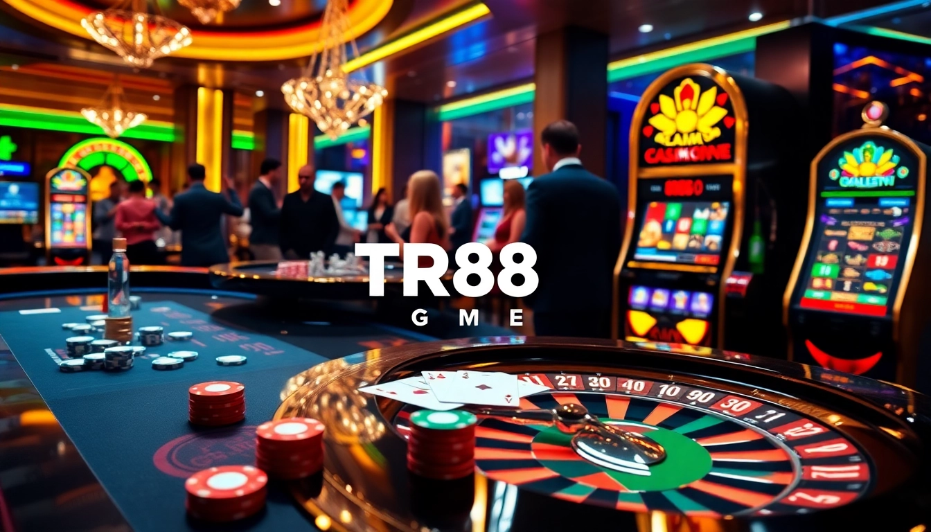 Players enjoying TR88 GAME at a luxurious casino table filled with action and excitement.