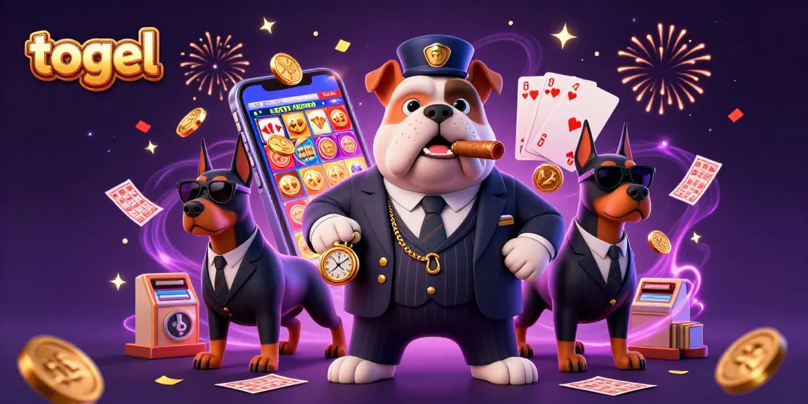 Engage with togel as the cartoon mafia bulldog leads a game of jackpot winnings.