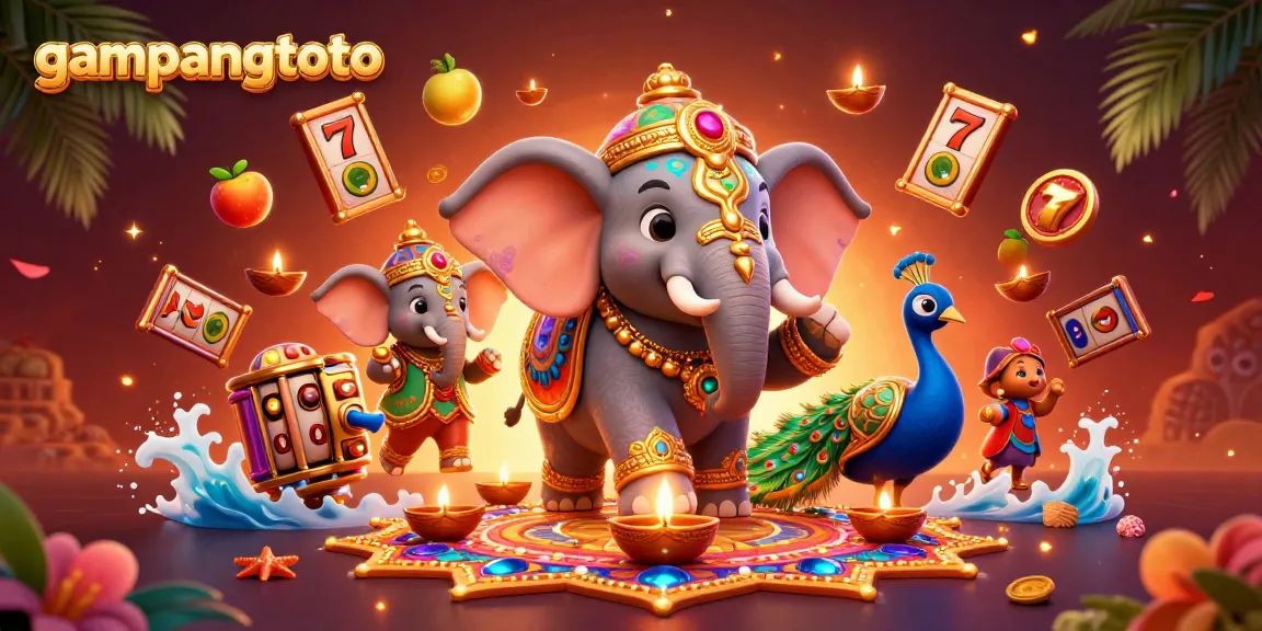 Spin the reels with gampangtoto's vibrant 3D casino illustration of luck and fortune.