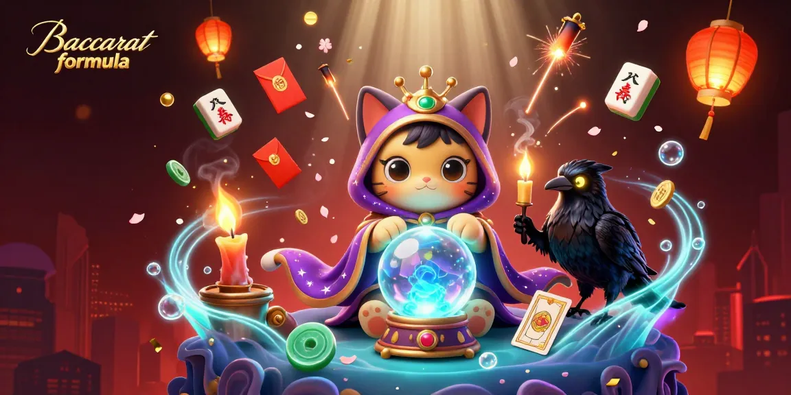 Engage with Baccarat formula strategies through this enchanting 3D casino illustration featuring mystical characters and vibrant gaming elements.