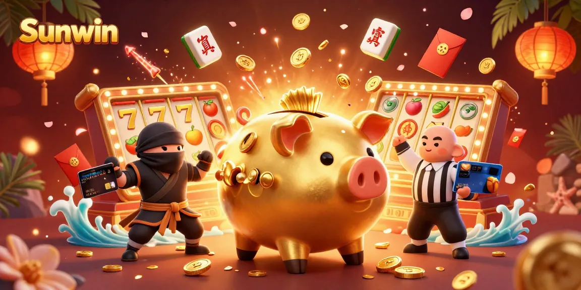 Experience casino excitement with Sunwin's golden piggy bank and dynamic gambling action.