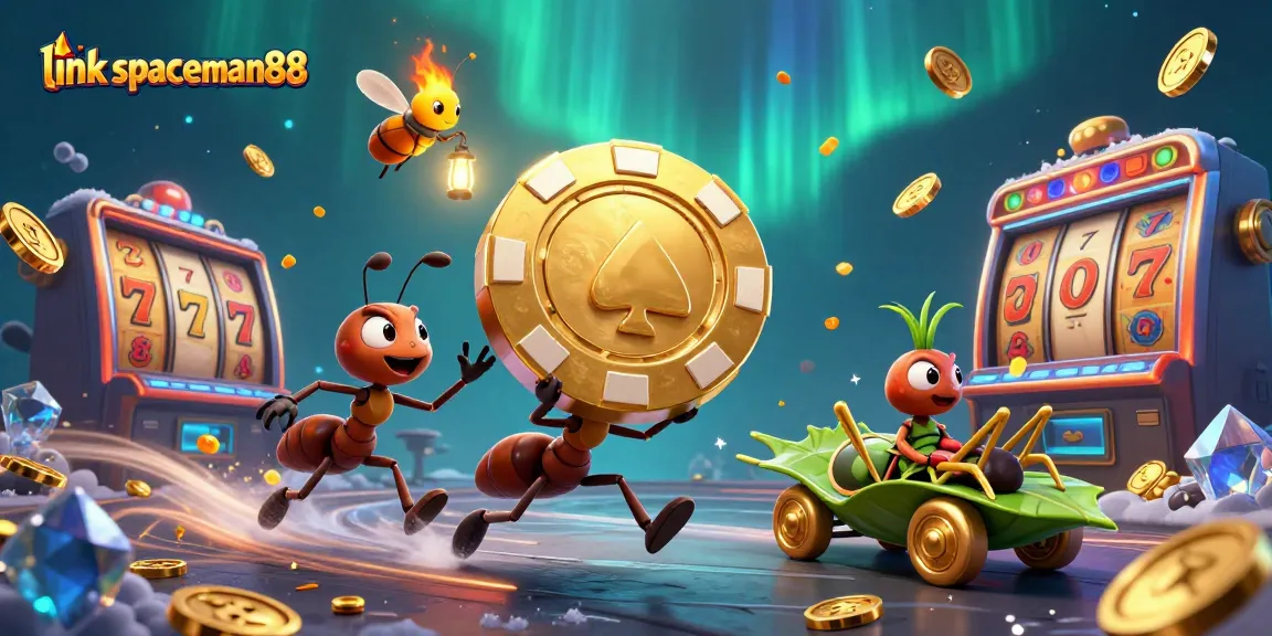 Engage with link spaceman88 as ants carry a giant poker chip through a vibrant casino heist.